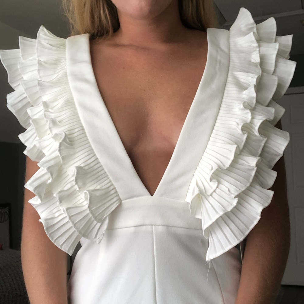 Red Dress white jumpsuit